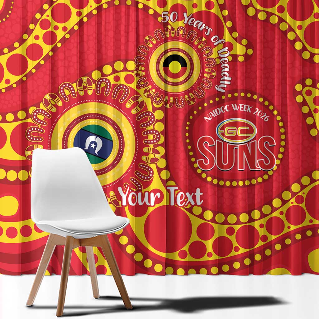 Suns NAIDOC Week 2026 Personalised Window Curtain 50 Years of Deadly Aboriginal Art