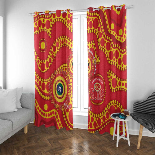 Suns NAIDOC Week 2026 Personalised Window Curtain 50 Years of Deadly Aboriginal Art