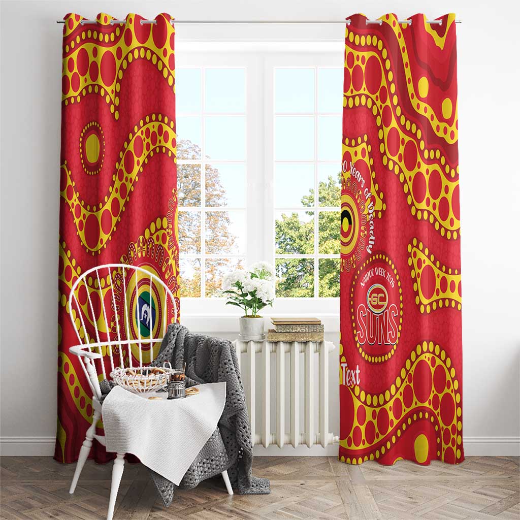 Suns NAIDOC Week 2026 Personalised Window Curtain 50 Years of Deadly Aboriginal Art