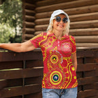 Suns NAIDOC Week 2026 Personalised Women Polo Shirt 50 Years of Deadly Aboriginal Art