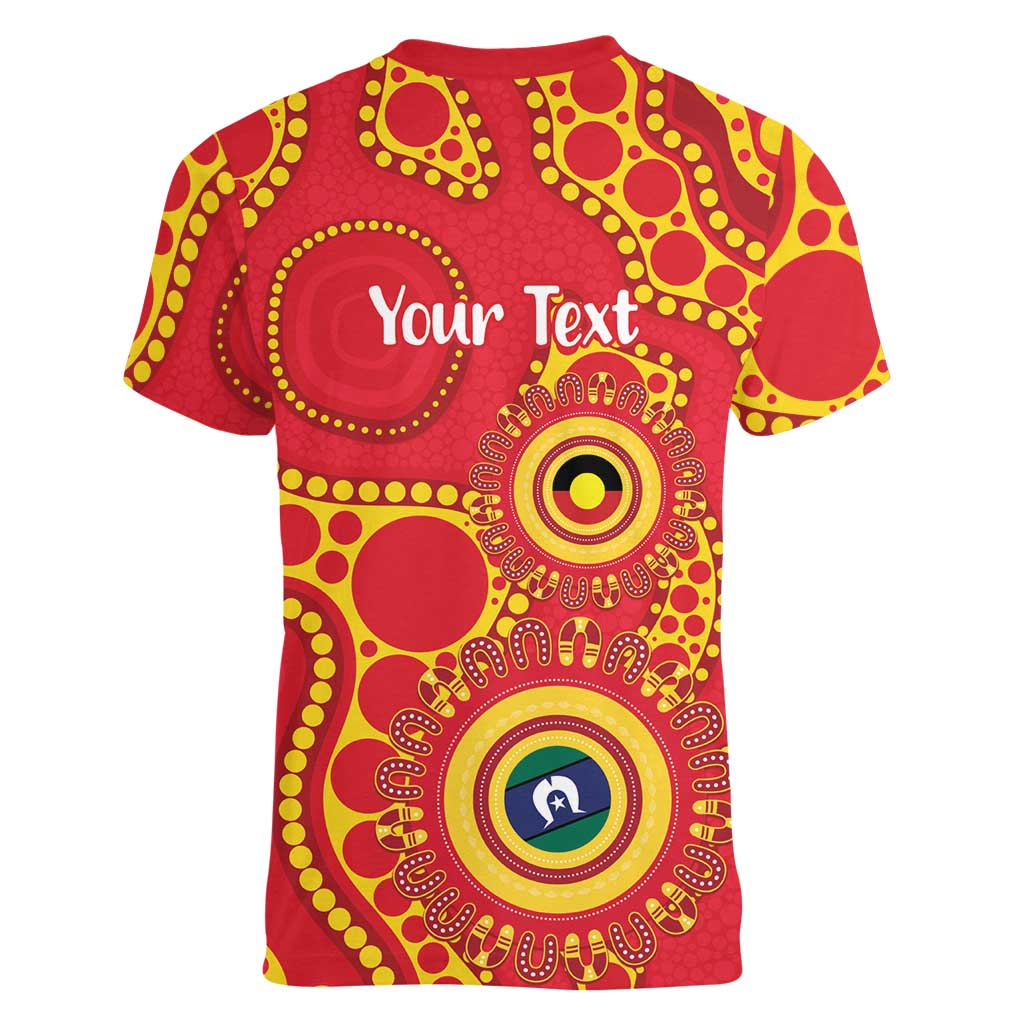 Suns NAIDOC Week 2026 Personalised Women V-Neck T-Shirt 50 Years of Deadly Aboriginal Art