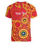 Suns NAIDOC Week 2026 Personalised Women V-Neck T-Shirt 50 Years of Deadly Aboriginal Art
