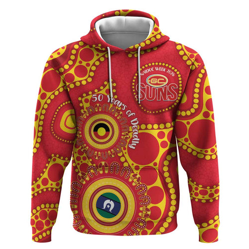 Suns NAIDOC Week 2026 Personalised Zip Hoodie 50 Years of Deadly Aboriginal Art