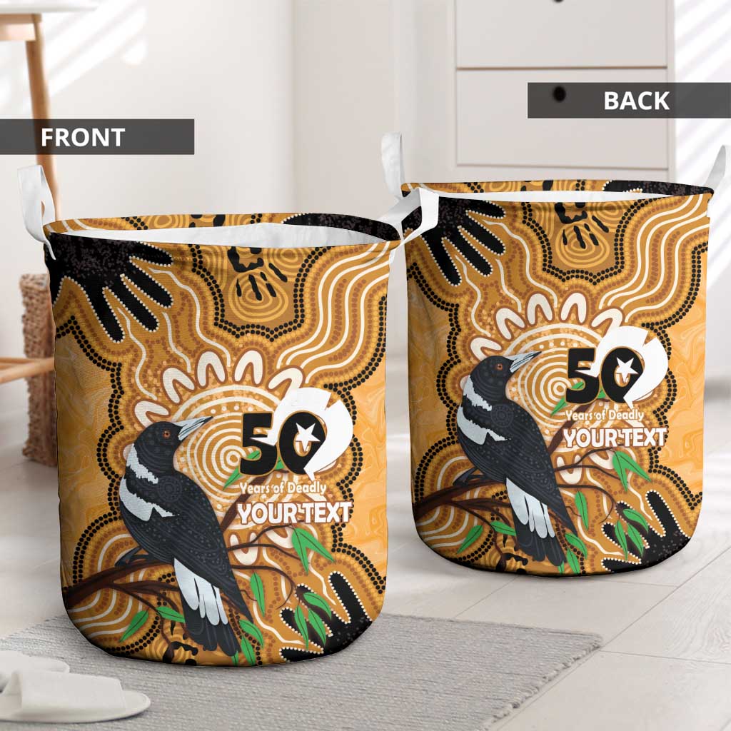 Personalised Australia Magpie NAIDOC Week 2026 Laundry Basket 50 Years of Deadly Aboriginal Art