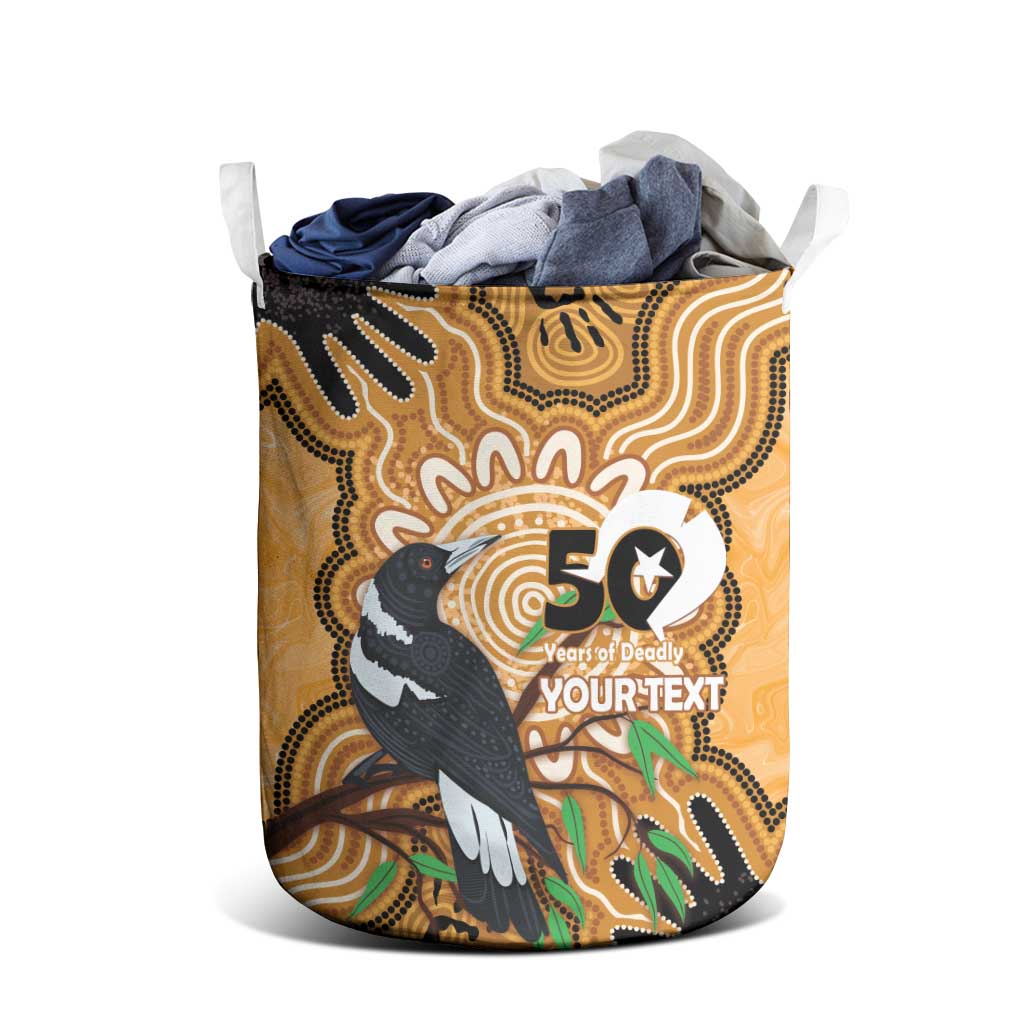 Personalised Australia Magpie NAIDOC Week 2026 Laundry Basket 50 Years of Deadly Aboriginal Art