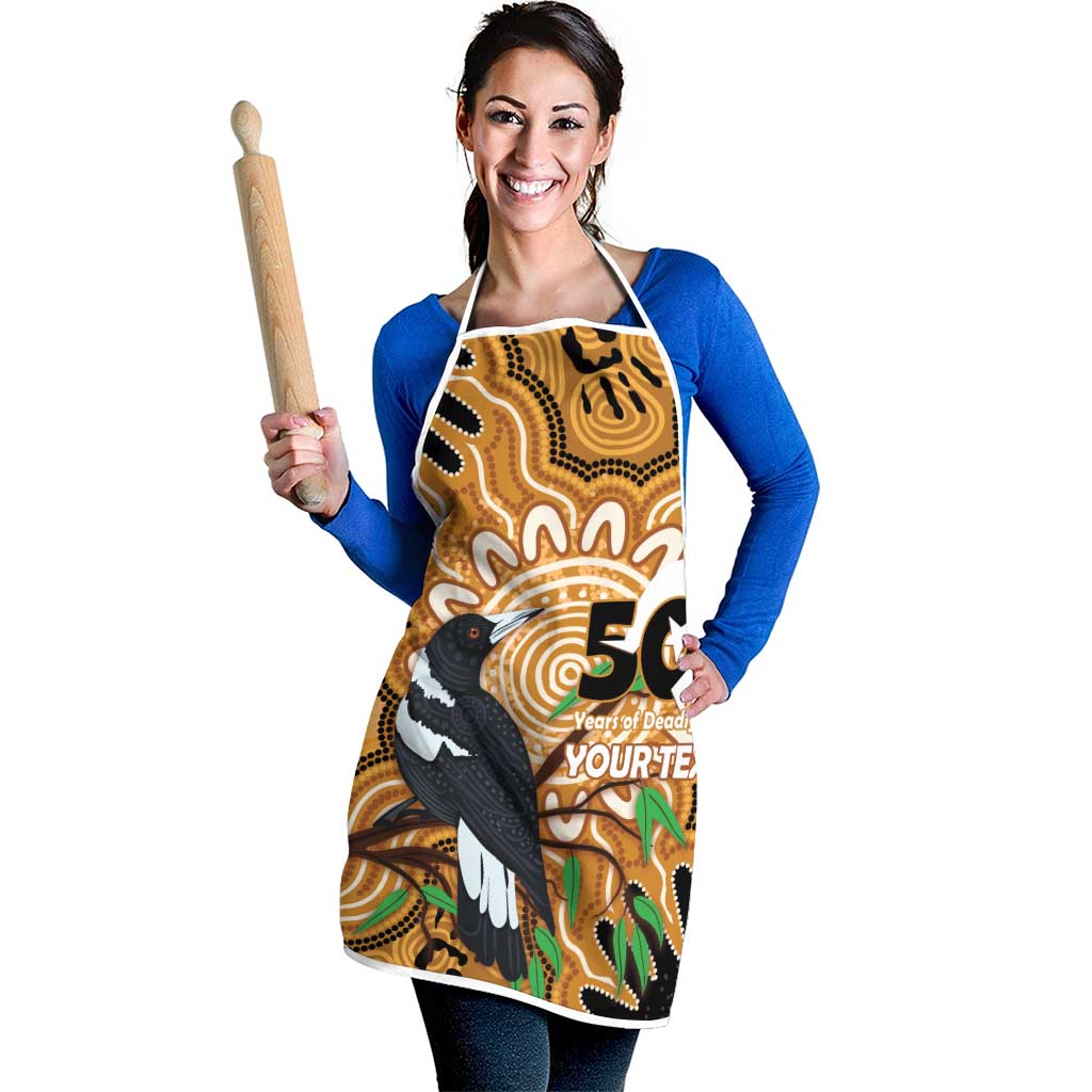 Personalised Australia Magpie NAIDOC Week 2026 Apron 50 Years of Deadly Aboriginal Art
