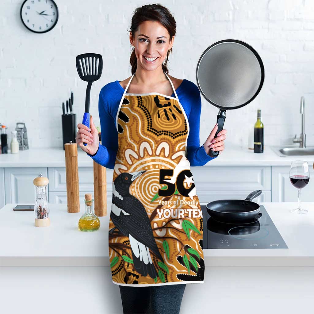 Personalised Australia Magpie NAIDOC Week 2026 Apron 50 Years of Deadly Aboriginal Art