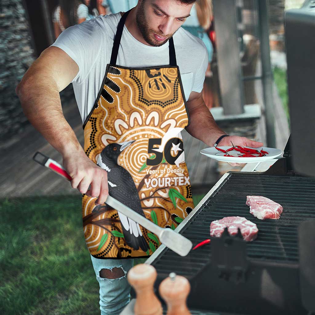 Personalised Australia Magpie NAIDOC Week 2026 Apron 50 Years of Deadly Aboriginal Art