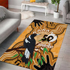 Personalised Australia Magpie NAIDOC Week 2026 Area Rug 50 Years of Deadly Aboriginal Art