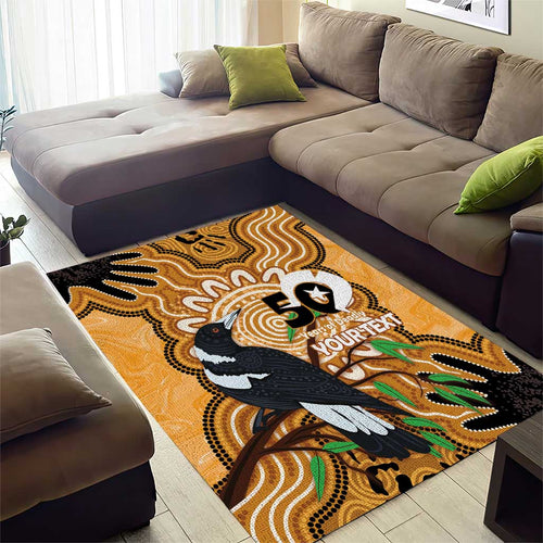 Personalised Australia Magpie NAIDOC Week 2026 Area Rug 50 Years of Deadly Aboriginal Art