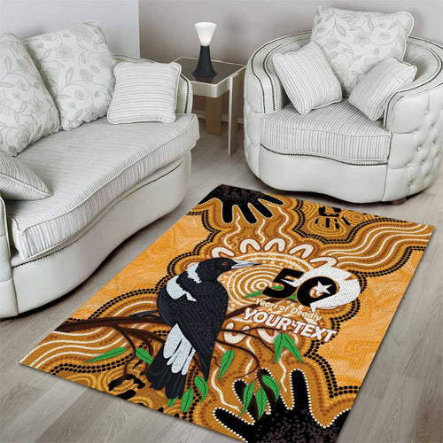 Personalised Australia Magpie NAIDOC Week 2026 Area Rug 50 Years of Deadly Aboriginal Art