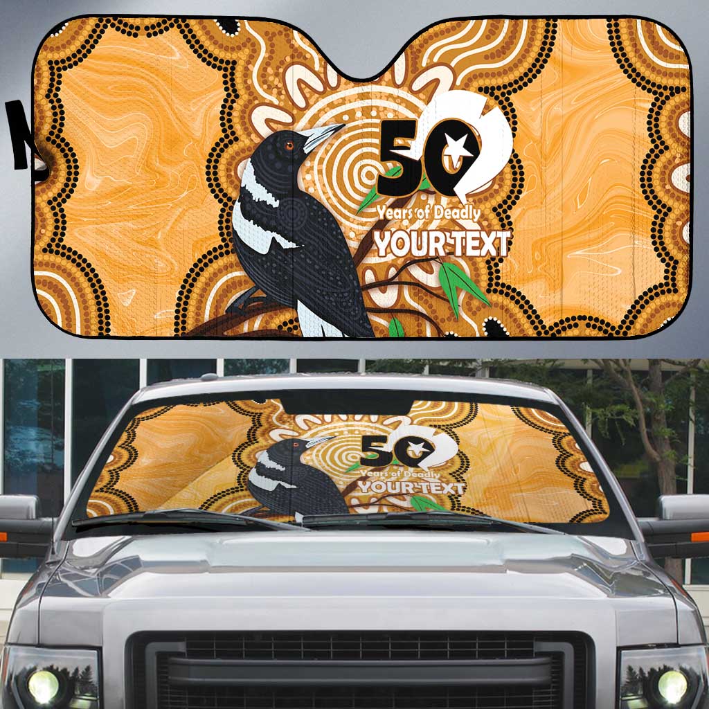 Personalised Australia Magpie NAIDOC Week 2026 Auto Sun Shade 50 Years of Deadly Aboriginal Art