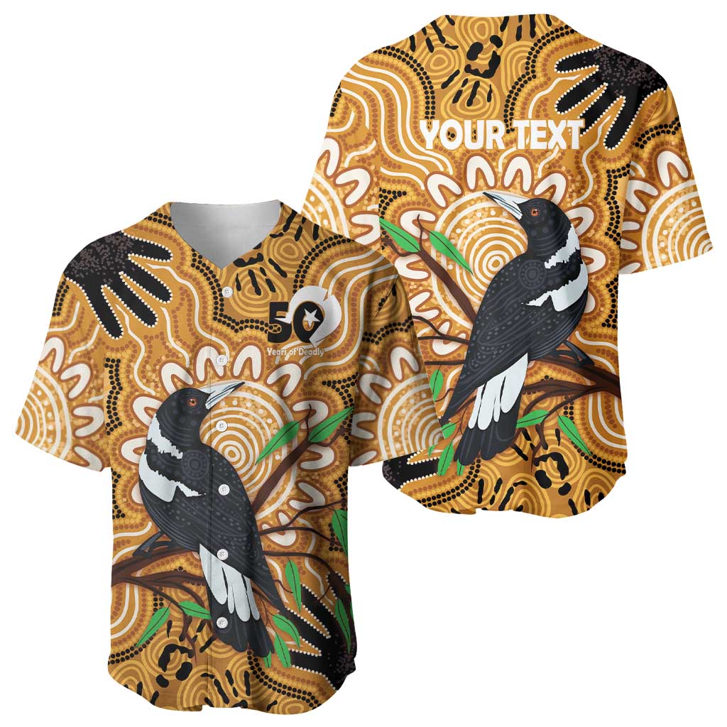 Personalised Australia Magpie NAIDOC Week 2026 Baseball Jersey 50 Years of Deadly Aboriginal Art