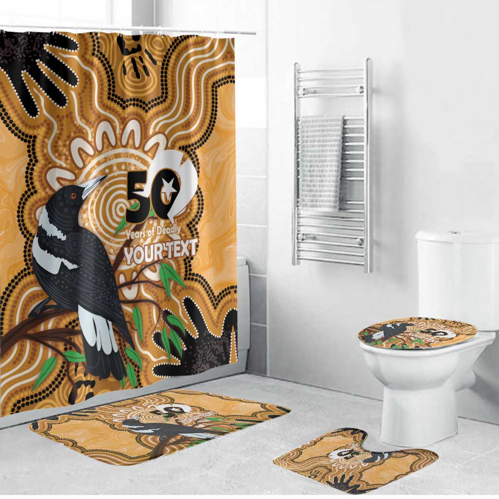 Personalised Australia Magpie NAIDOC Week 2026 Bathroom Set 50 Years of Deadly Aboriginal Art