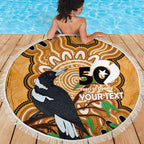 Personalised Australia Magpie NAIDOC Week 2026 Beach Blanket 50 Years of Deadly Aboriginal Art
