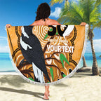 Personalised Australia Magpie NAIDOC Week 2026 Beach Blanket 50 Years of Deadly Aboriginal Art