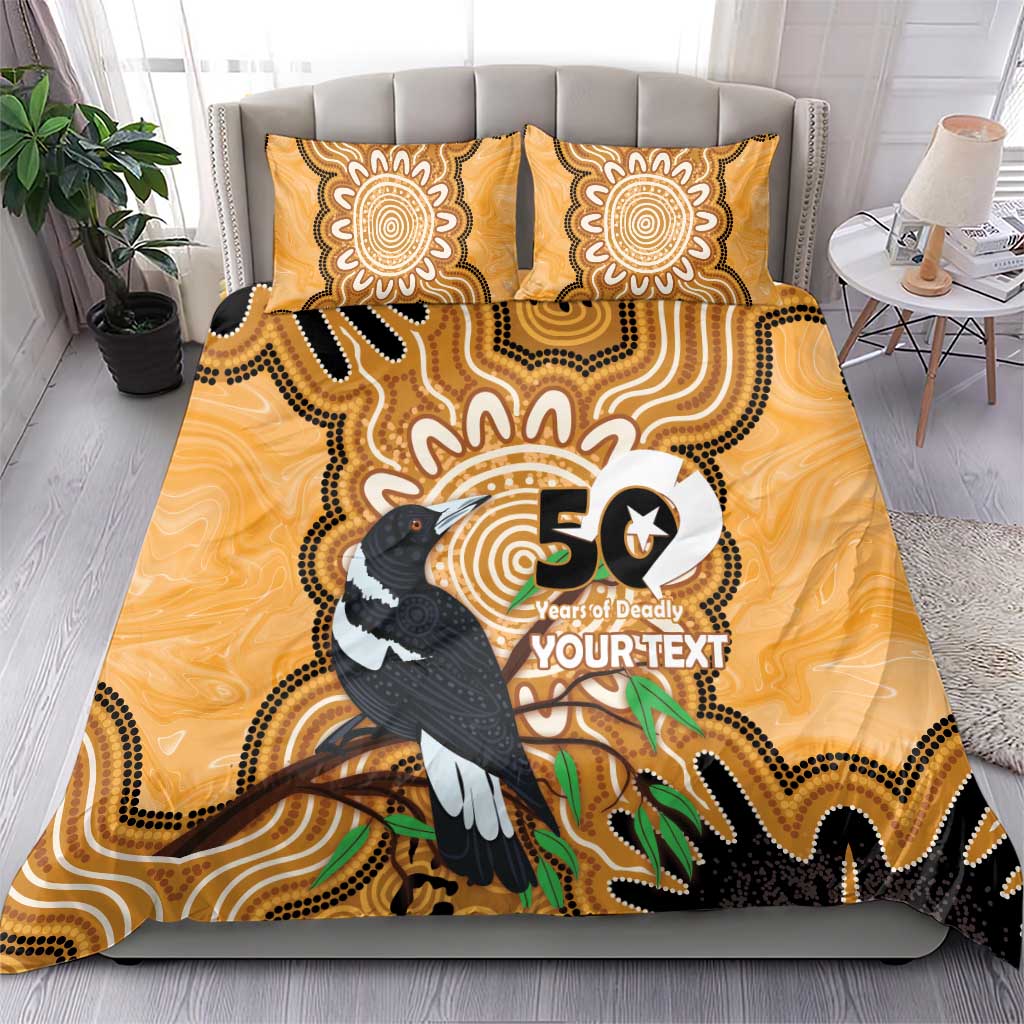 Personalised Australia Magpie NAIDOC Week 2026 Bedding Set 50 Years of Deadly Aboriginal Art