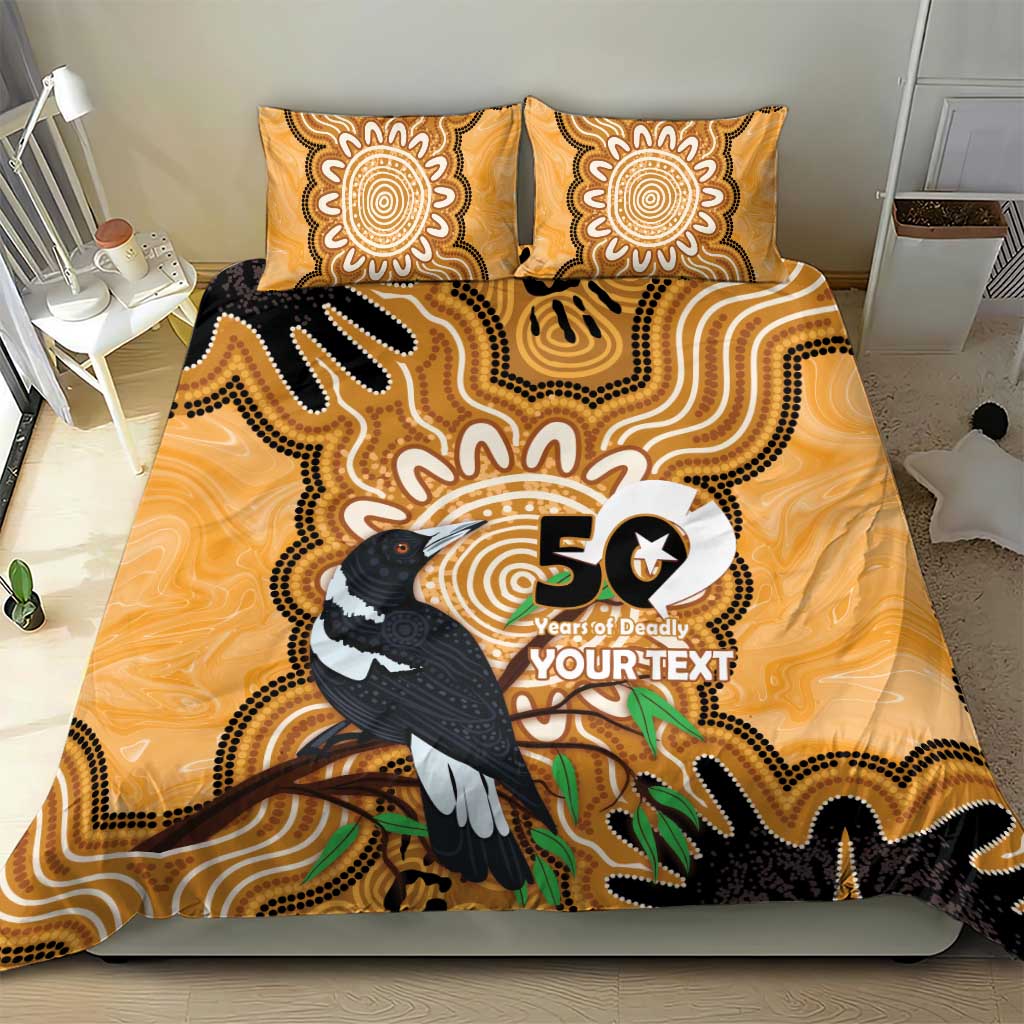 Personalised Australia Magpie NAIDOC Week 2026 Bedding Set 50 Years of Deadly Aboriginal Art
