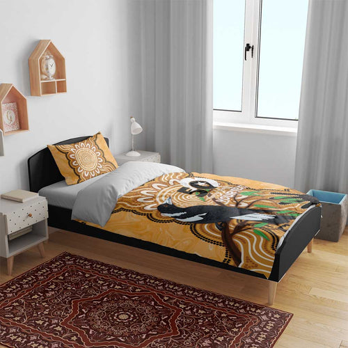 Personalised Australia Magpie NAIDOC Week 2026 Bedding Set 50 Years of Deadly Aboriginal Art