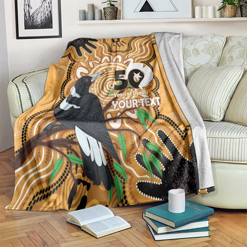 Personalised Australia Magpie NAIDOC Week 2026 Blanket 50 Years of Deadly Aboriginal Art
