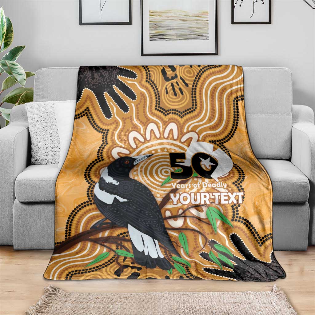 Personalised Australia Magpie NAIDOC Week 2026 Blanket 50 Years of Deadly Aboriginal Art