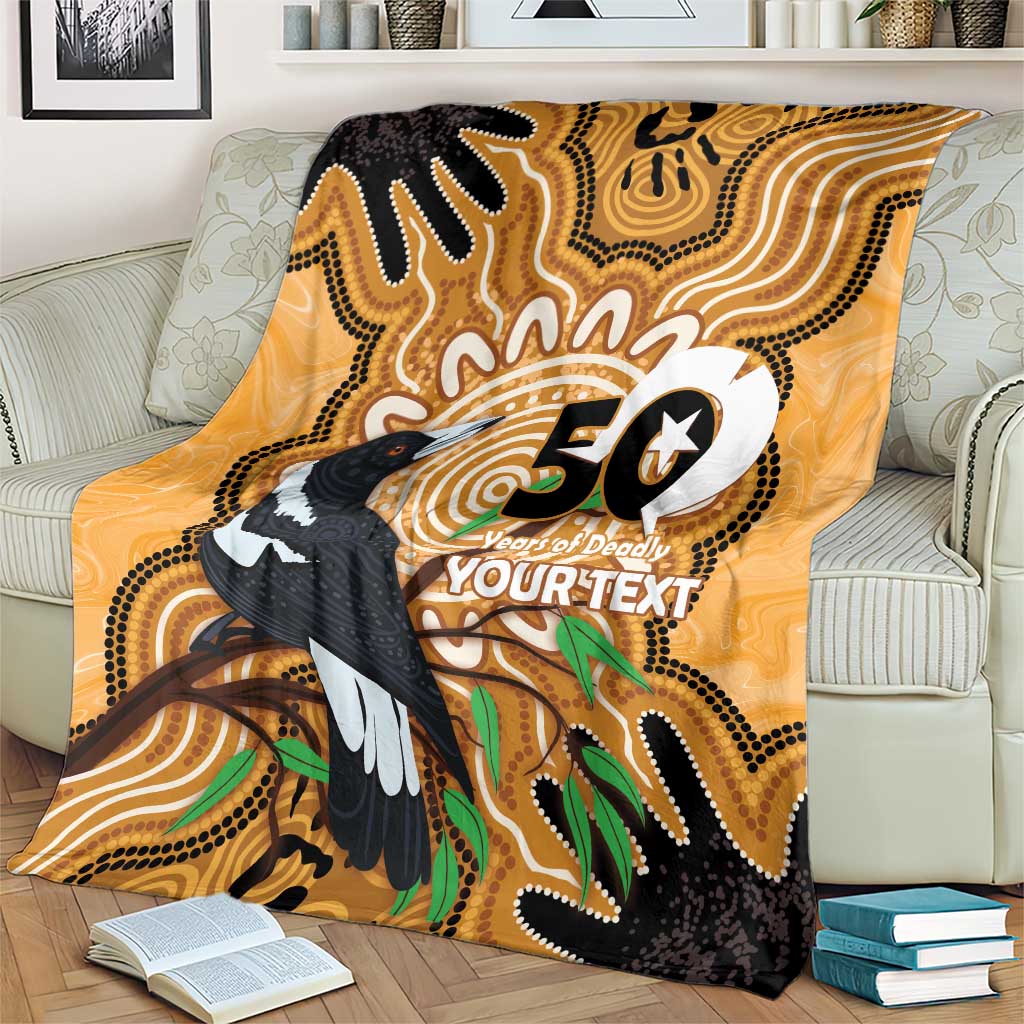 Personalised Australia Magpie NAIDOC Week 2026 Blanket 50 Years of Deadly Aboriginal Art