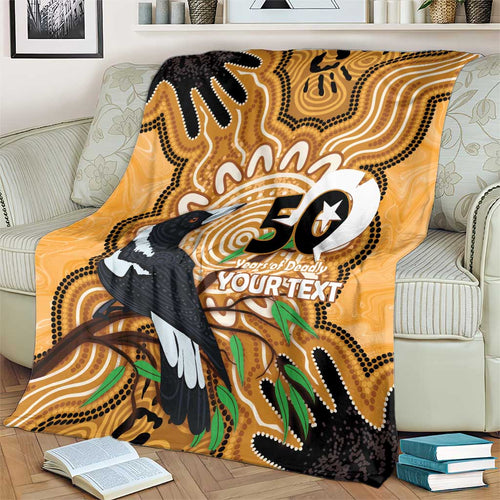 Personalised Australia Magpie NAIDOC Week 2026 Blanket 50 Years of Deadly Aboriginal Art