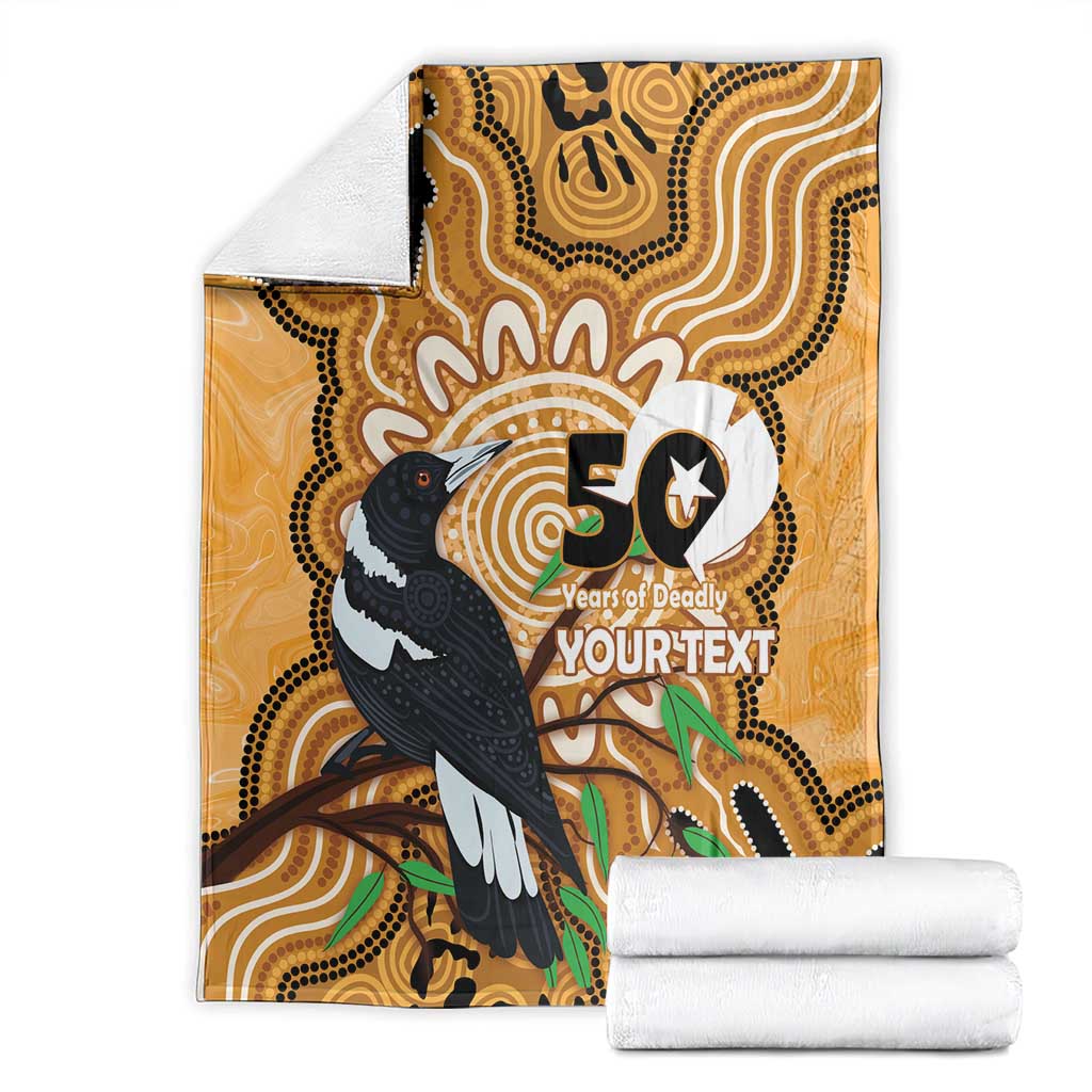 Personalised Australia Magpie NAIDOC Week 2026 Blanket 50 Years of Deadly Aboriginal Art