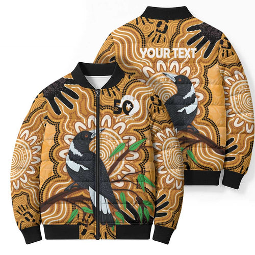 Personalised Australia Magpie NAIDOC Week 2026 Bomber Puffer Jacket 50 Years of Deadly Aboriginal Art