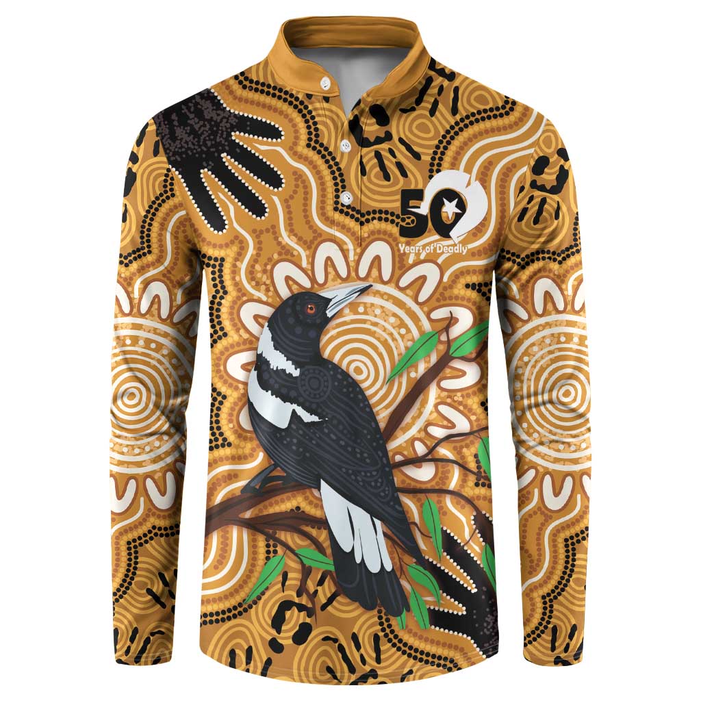 Personalised Australia Magpie NAIDOC Week 2026 Button Sweatshirt 50 Years of Deadly Aboriginal Art