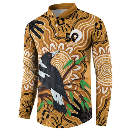 Personalised Australia Magpie NAIDOC Week 2026 Button Sweatshirt 50 Years of Deadly Aboriginal Art