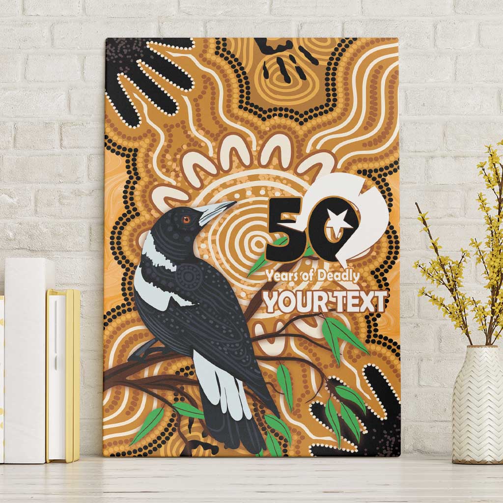 Personalised Australia Magpie NAIDOC Week 2026 Canvas Wall Art 50 Years of Deadly Aboriginal Art