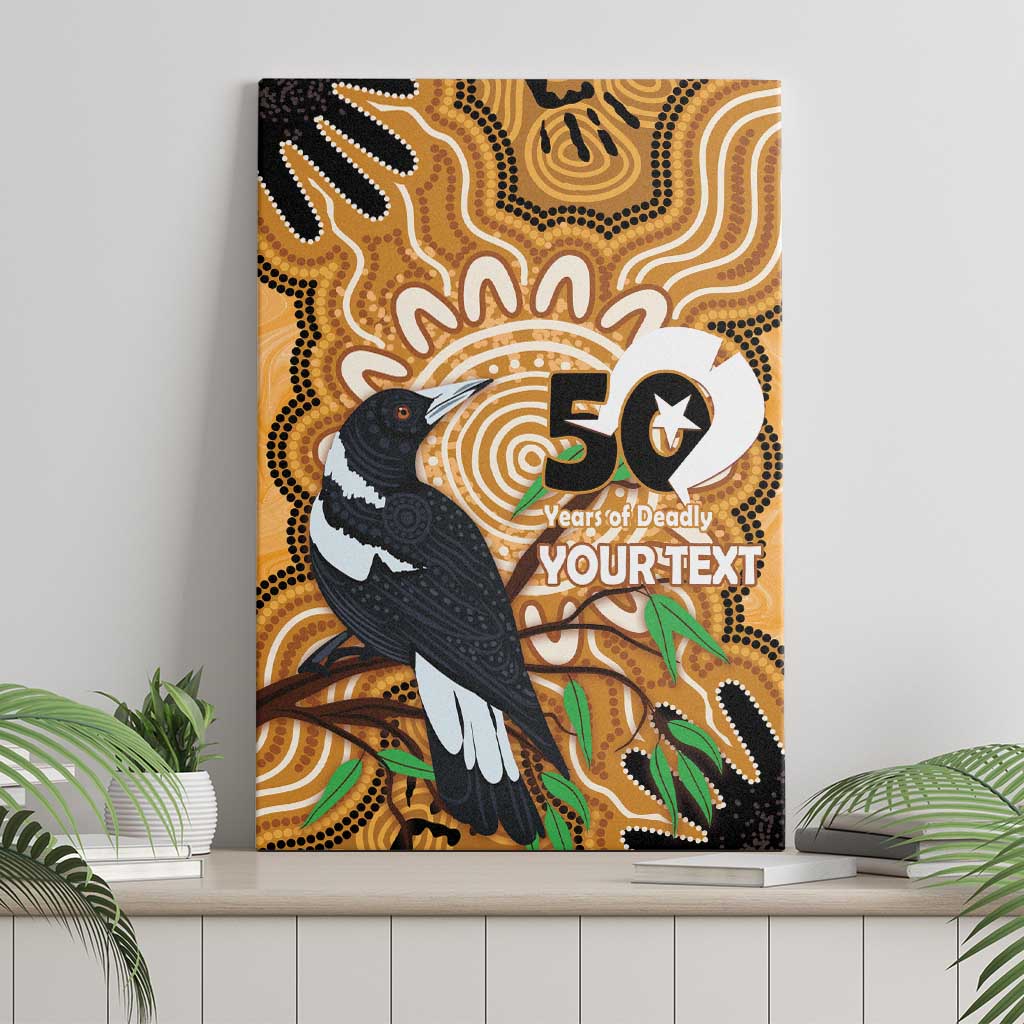 Personalised Australia Magpie NAIDOC Week 2026 Canvas Wall Art 50 Years of Deadly Aboriginal Art