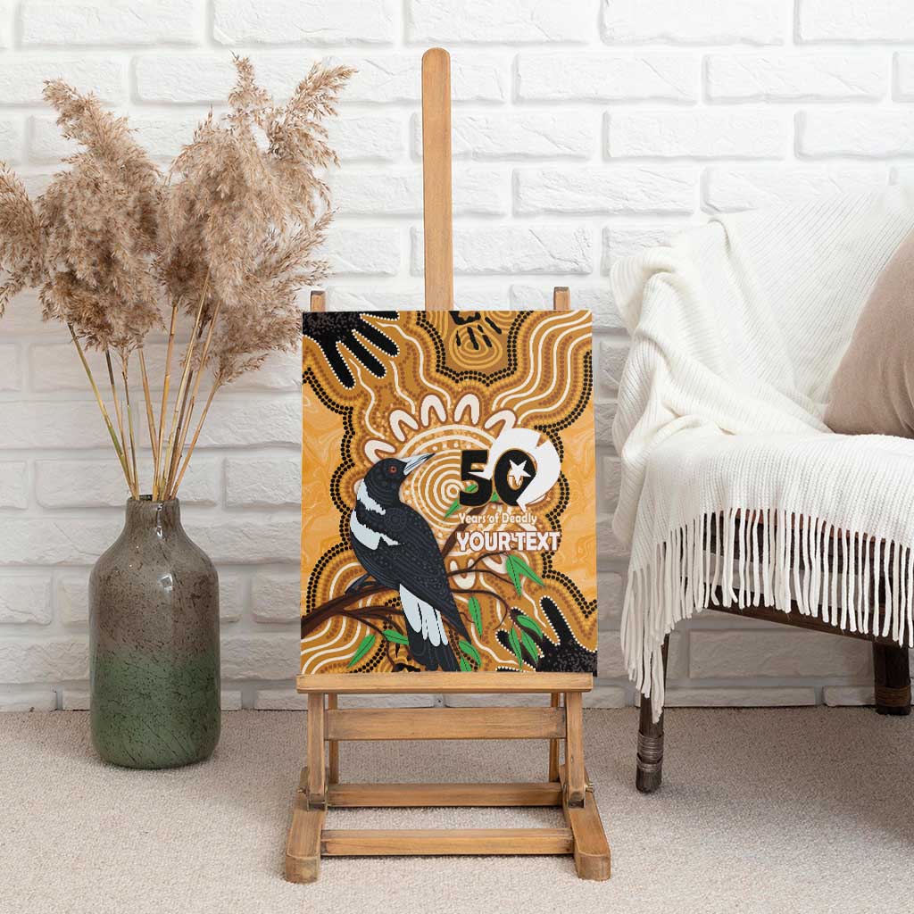 Personalised Australia Magpie NAIDOC Week 2026 Canvas Wall Art 50 Years of Deadly Aboriginal Art