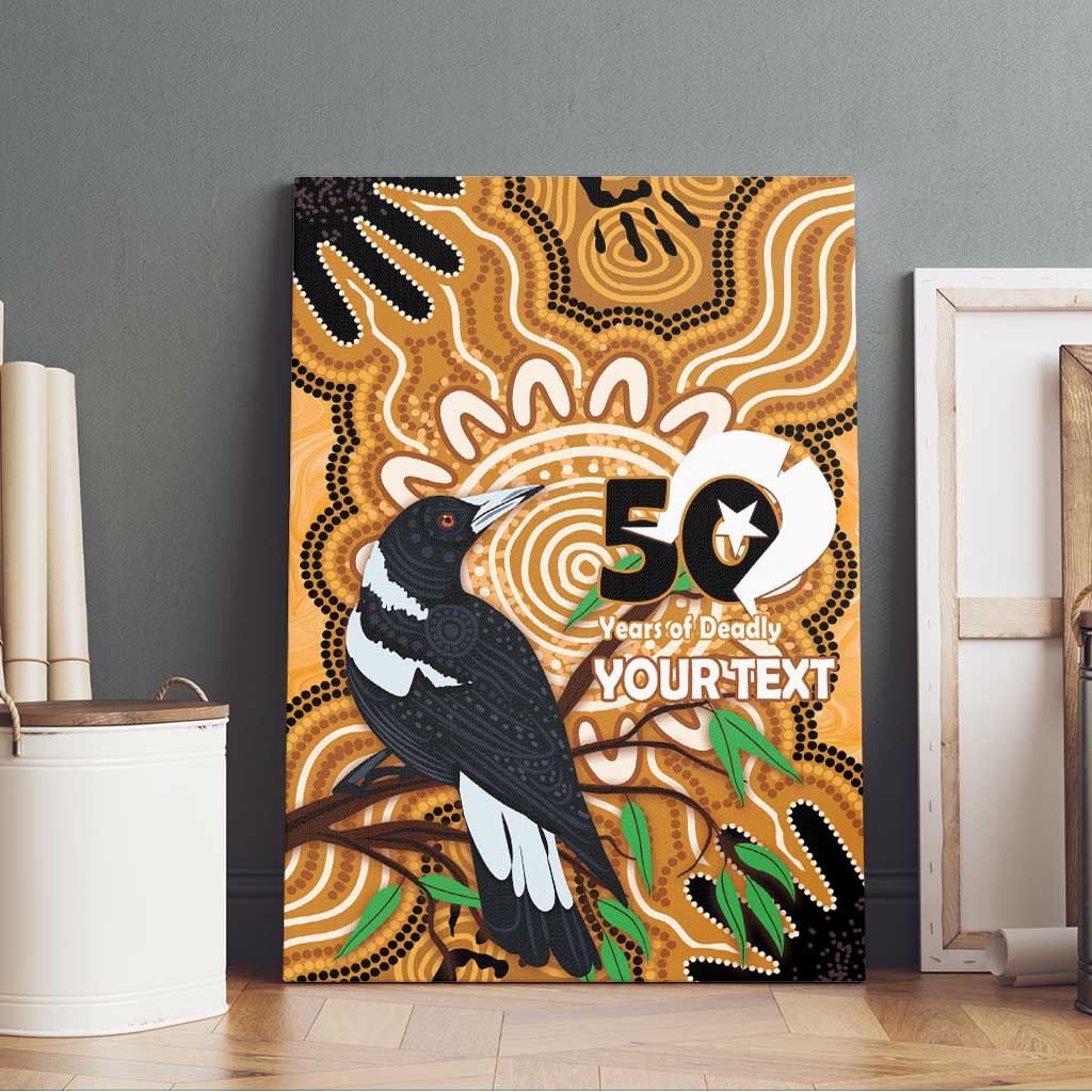 Personalised Australia Magpie NAIDOC Week 2026 Canvas Wall Art 50 Years of Deadly Aboriginal Art