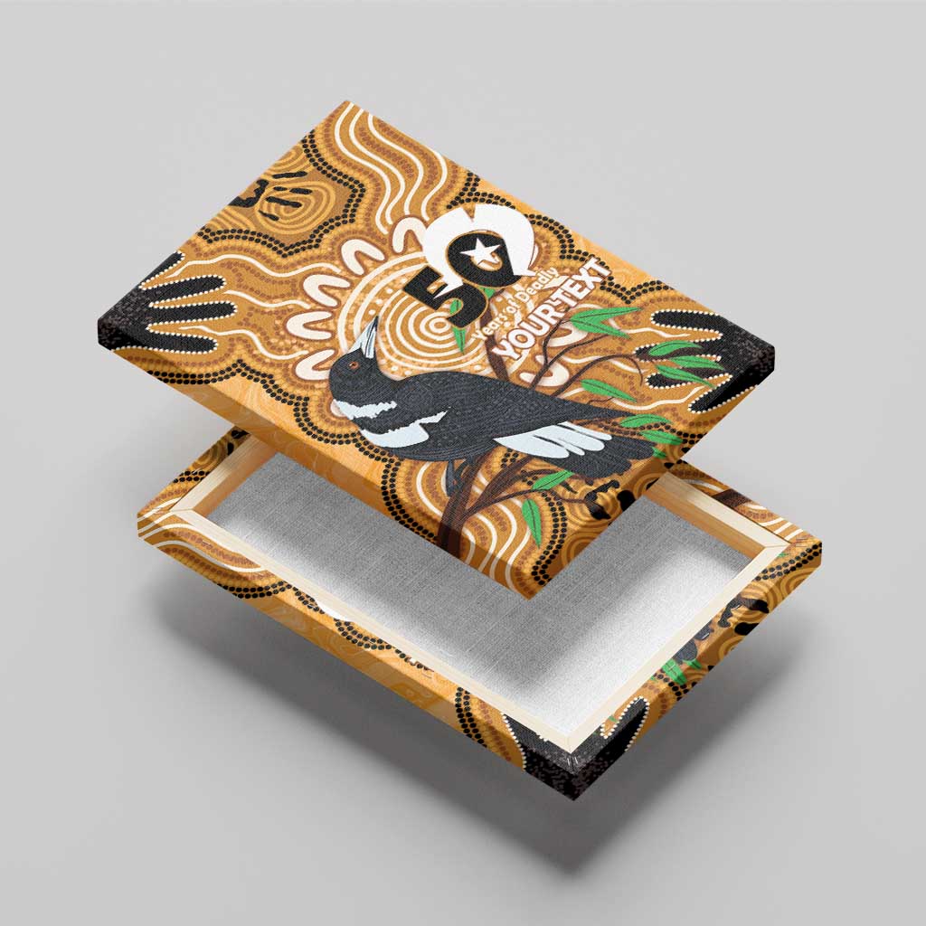 Personalised Australia Magpie NAIDOC Week 2026 Canvas Wall Art 50 Years of Deadly Aboriginal Art