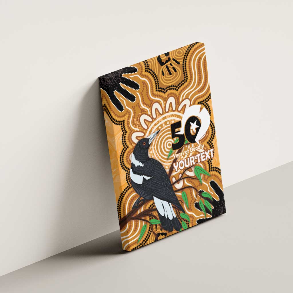 Personalised Australia Magpie NAIDOC Week 2026 Canvas Wall Art 50 Years of Deadly Aboriginal Art
