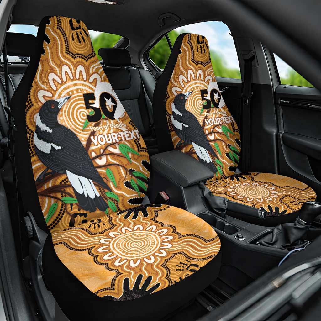 Personalised Australia Magpie NAIDOC Week 2026 Car Seat Cover 50 Years of Deadly Aboriginal Art