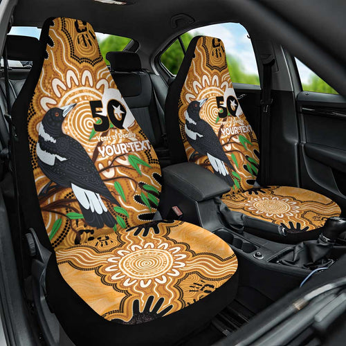 Personalised Australia Magpie NAIDOC Week 2026 Car Seat Cover 50 Years of Deadly Aboriginal Art