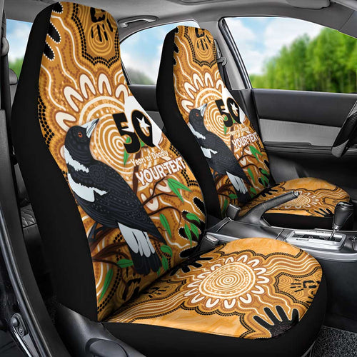 Personalised Australia Magpie NAIDOC Week 2026 Car Seat Cover 50 Years of Deadly Aboriginal Art