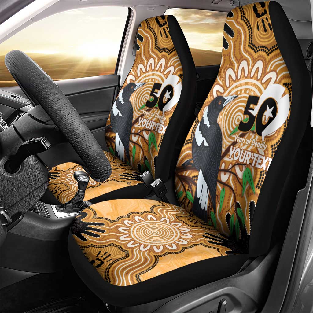 Personalised Australia Magpie NAIDOC Week 2026 Car Seat Cover 50 Years of Deadly Aboriginal Art