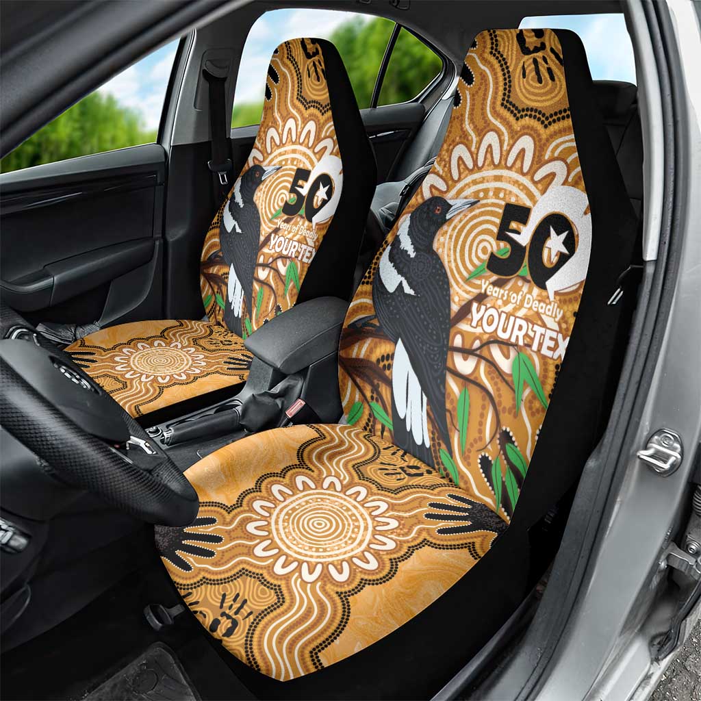 Personalised Australia Magpie NAIDOC Week 2026 Car Seat Cover 50 Years of Deadly Aboriginal Art