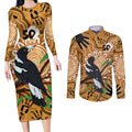 Personalised Australia Magpie NAIDOC Week 2026 Couples Matching Long Sleeve Bodycon Dress and Long Sleeve Button Shirt 50 Years of Deadly Aboriginal Art