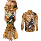 Personalised Australia Magpie NAIDOC Week 2026 Couples Matching Mermaid Dress and Long Sleeve Button Shirt 50 Years of Deadly Aboriginal Art