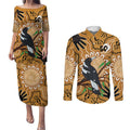 Personalised Australia Magpie NAIDOC Week 2026 Couples Matching Puletasi and Long Sleeve Button Shirt 50 Years of Deadly Aboriginal Art