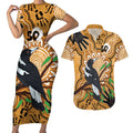 Personalised Australia Magpie NAIDOC Week 2026 Couples Matching Short Sleeve Bodycon Dress and Hawaiian Shirt 50 Years of Deadly Aboriginal Art