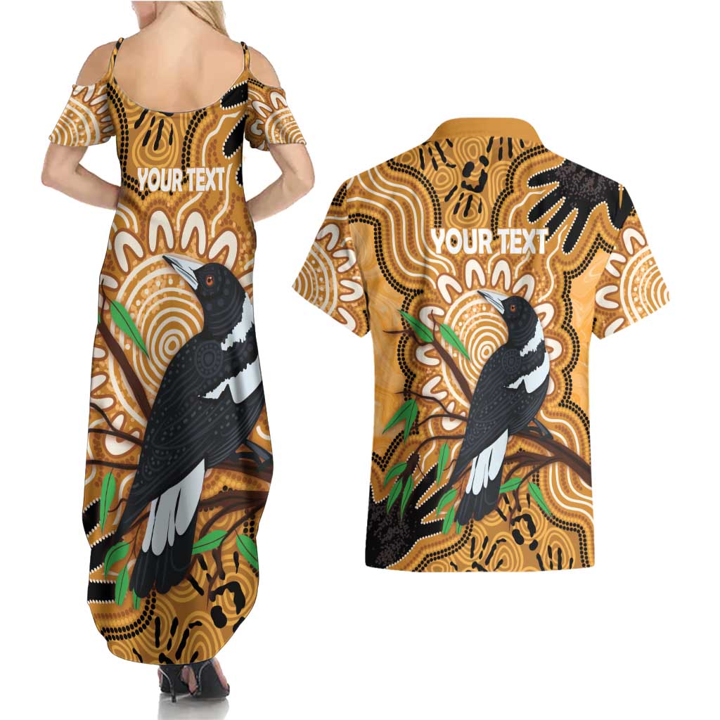 Personalised Australia Magpie NAIDOC Week 2026 Couples Matching Summer Maxi Dress and Hawaiian Shirt 50 Years of Deadly Aboriginal Art