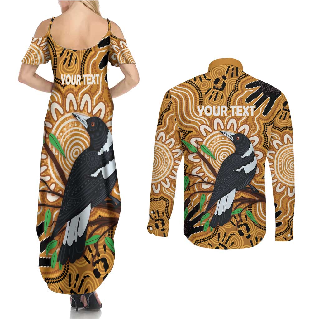 Personalised Australia Magpie NAIDOC Week 2026 Couples Matching Summer Maxi Dress and Long Sleeve Button Shirt 50 Years of Deadly Aboriginal Art