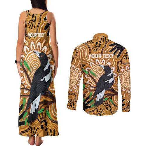Personalised Australia Magpie NAIDOC Week 2026 Couples Matching Tank Maxi Dress and Long Sleeve Button Shirt 50 Years of Deadly Aboriginal Art