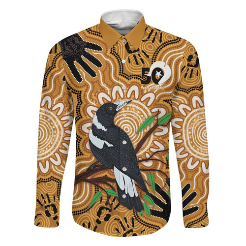 Personalised Australia Magpie NAIDOC Week 2026 Family Matching Long Sleeve Bodycon Dress and Hawaiian Shirt 50 Years of Deadly Aboriginal Art